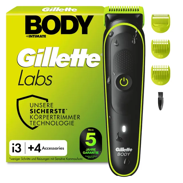 gillette-labs-i3-body-intimate-trimmer-herren-schwarz-gr-n image 1