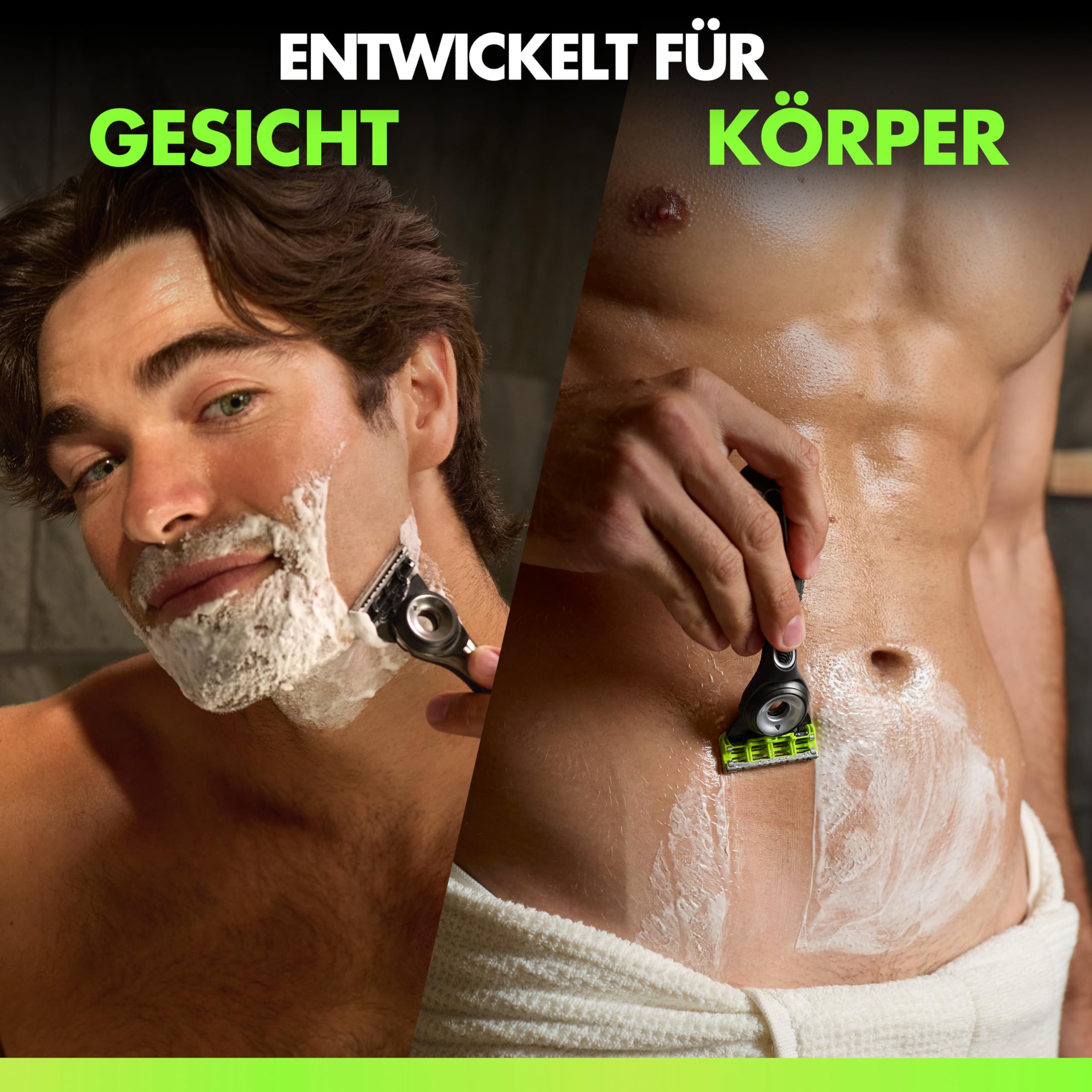 gillette-labs-rasierer-duo-pack-gesicht-k-rper-schwarz-gr-n image 3