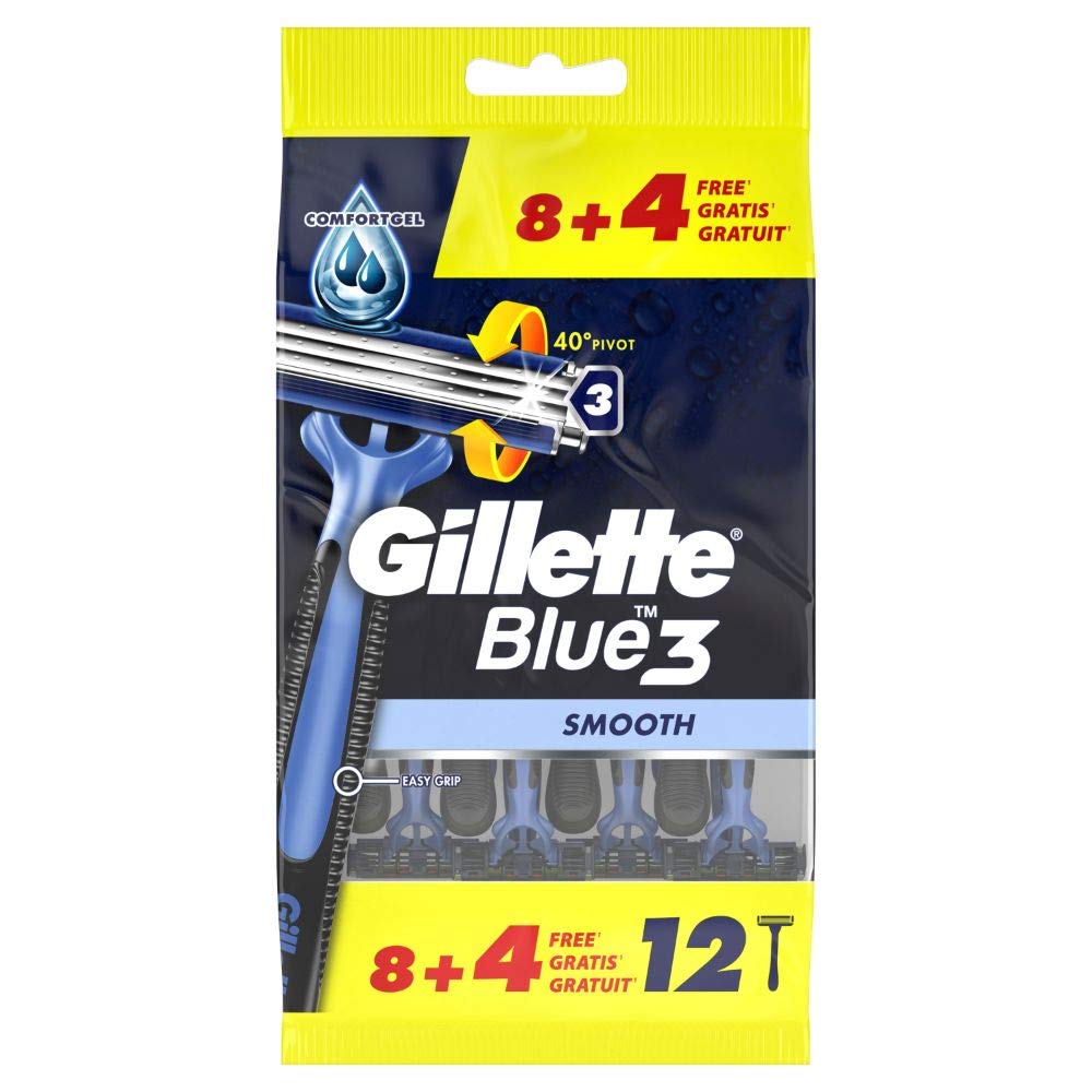 gillette-blue3-smooth-einwegrasierer-herren-12-rasierer-mit-3-fach-klinge image 1