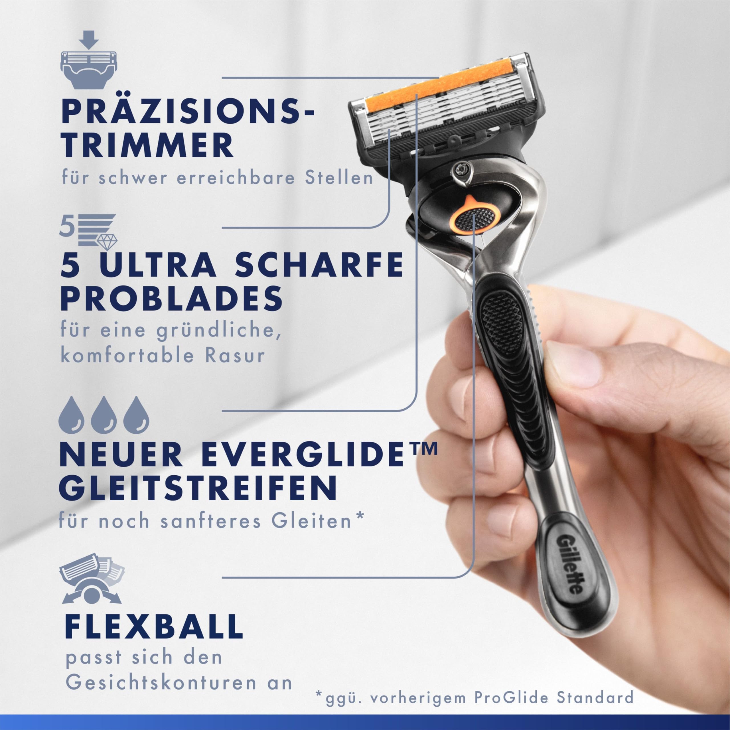 gillette-proglide-nassrasierer-herren-metall-grau-schwarz-mit-klinge image 6