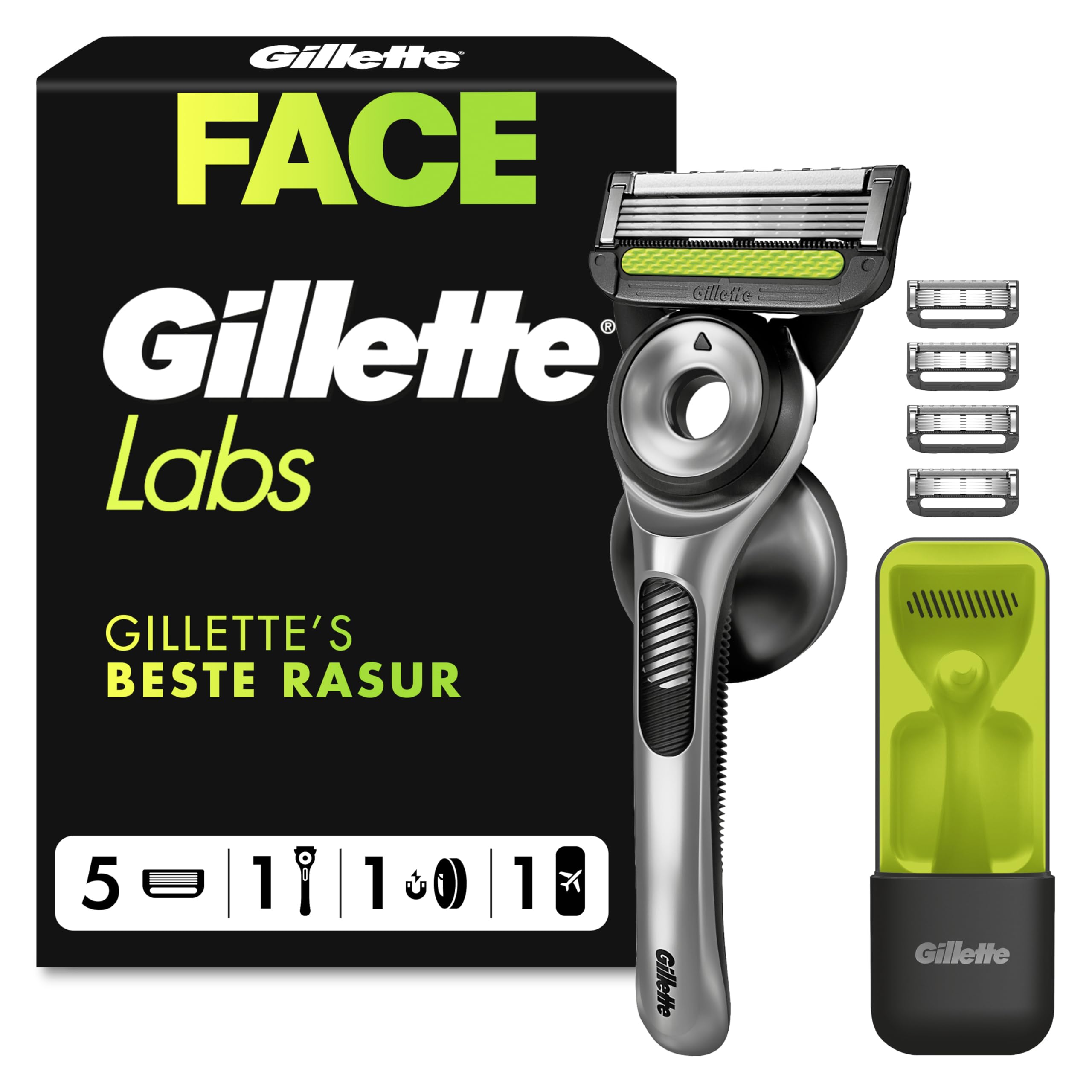 gillette-labs-rasierer-herren-metall-grau-mit-reinigungselement image 1