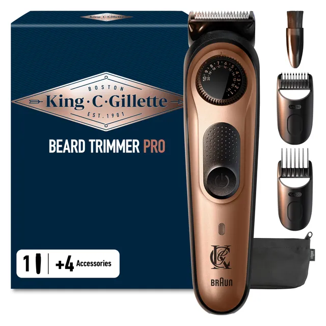king-c-gillette-barttrimmer-pro-kupfer-bartschneider image 1
