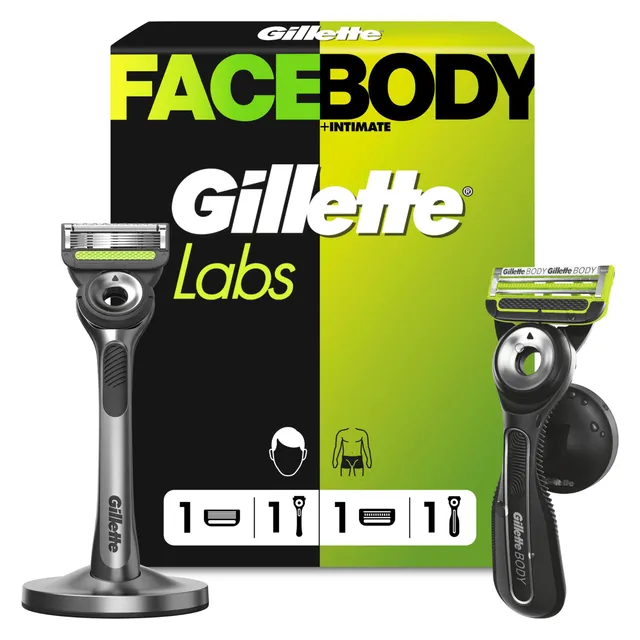 gillette-labs-rasierer-duo-pack-gesicht-k-rper-schwarz-gr-n image 1