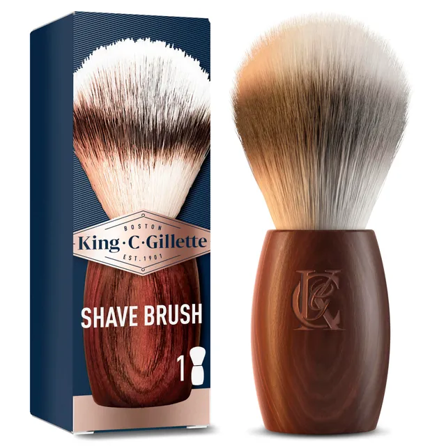 king-c-gillette-rasierpinsel-herren-vegan-naturholzgriff image 1