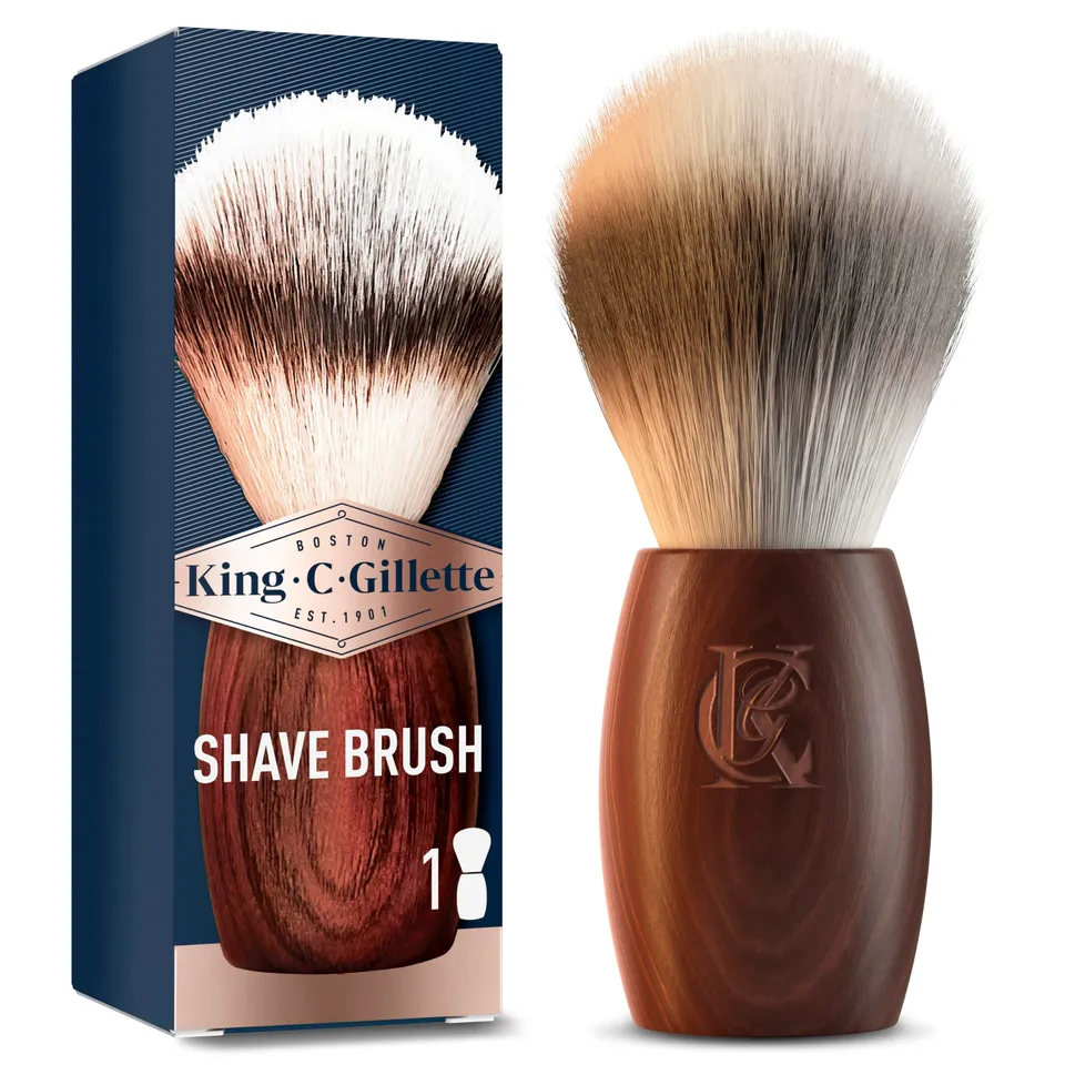 king-c-gillette-rasierpinsel-herren-vegan-naturholzgriff image 1