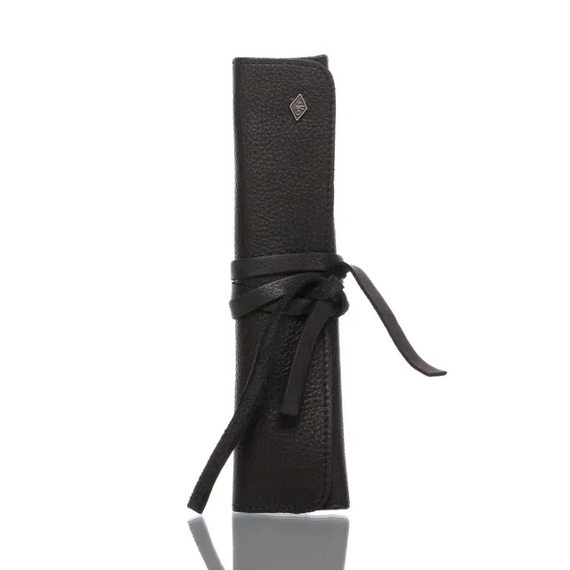 blackbeards-rolltasche-aus-leder-f-r-rasiermesser-schwarz image 1