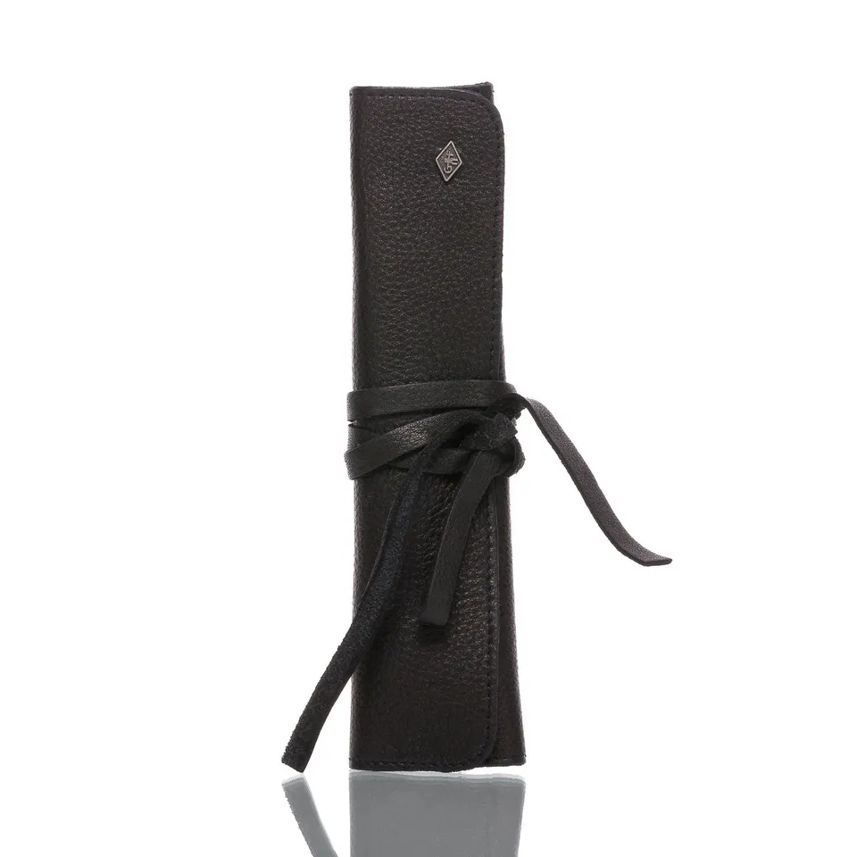 blackbeards-rolltasche-aus-leder-f-r-rasiermesser-schwarz image 1