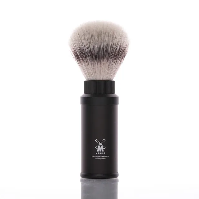 blackbeards-reiserasierpinsel-travel-silvertip-fibre-aluminium-schwarz image 1