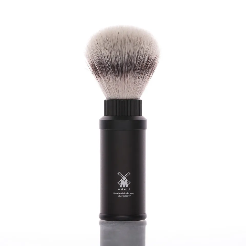blackbeards-reiserasierpinsel-travel-silvertip-fibre-aluminium-schwarz image 1