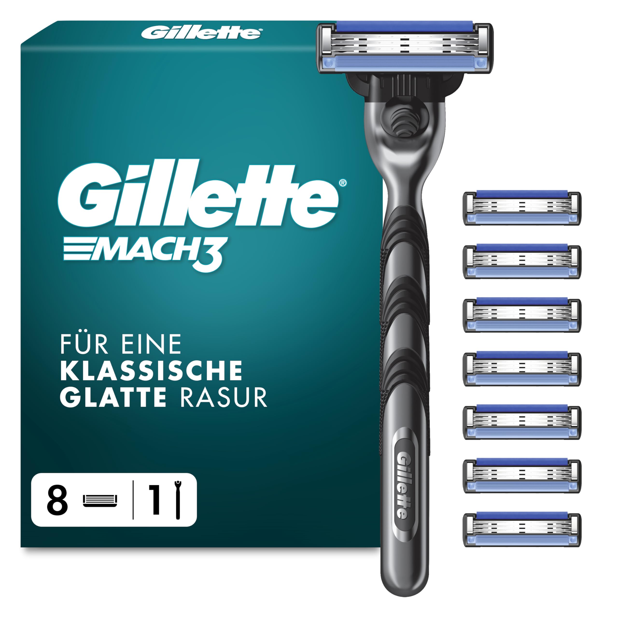 gillette-mach3-rasierer-herren-nassrasierer-metall-grau-schwarz image 1