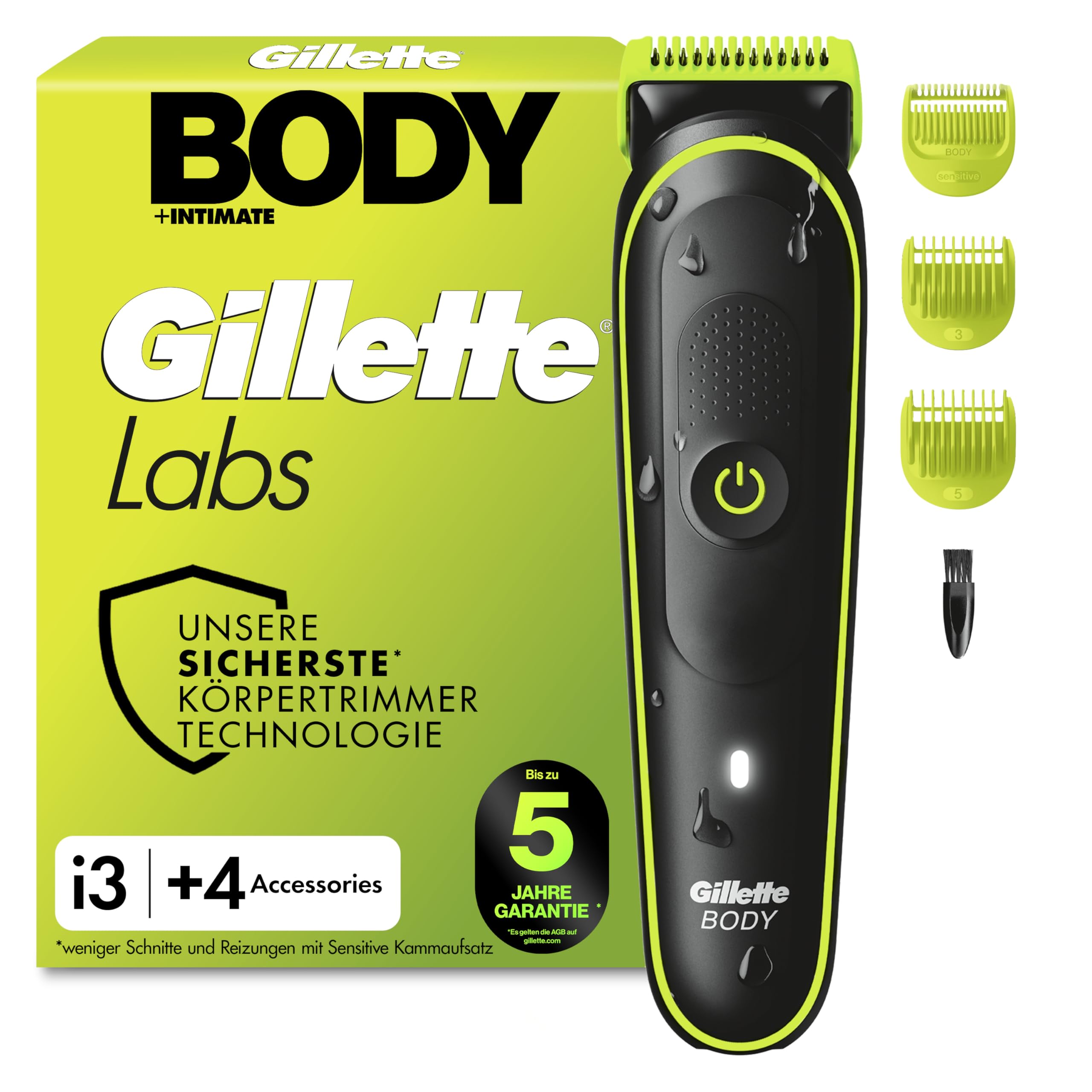 gillette-labs-i3-body-intimate-trimmer-herren-schwarz-gr-n image 1