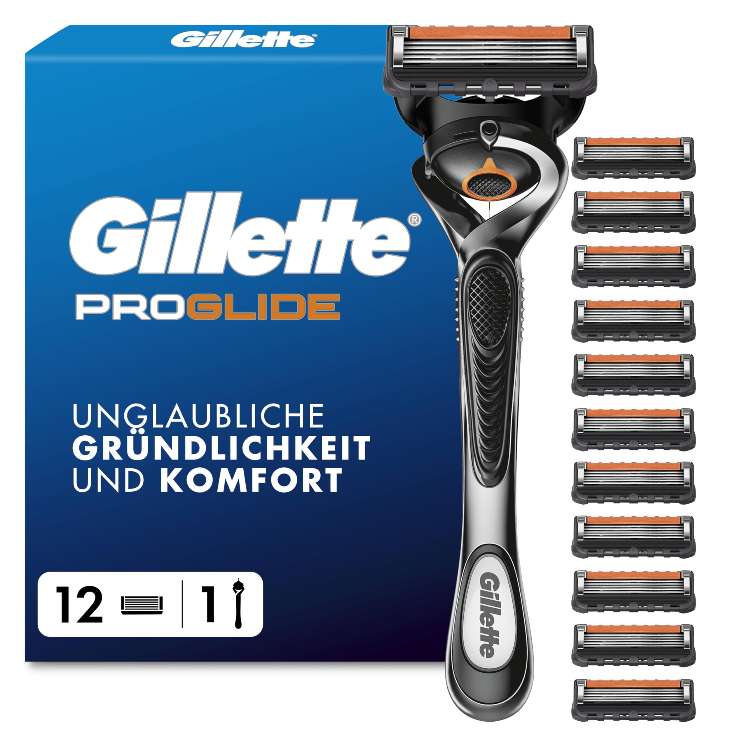 gillette-proglide-nassrasierer-herren-metall-grau-schwarz-mit-klinge image 1