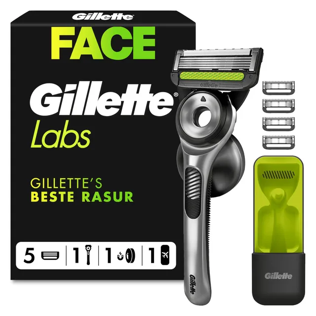 gillette-labs-rasierer-herren-metall-grau-mit-reinigungselement image 1