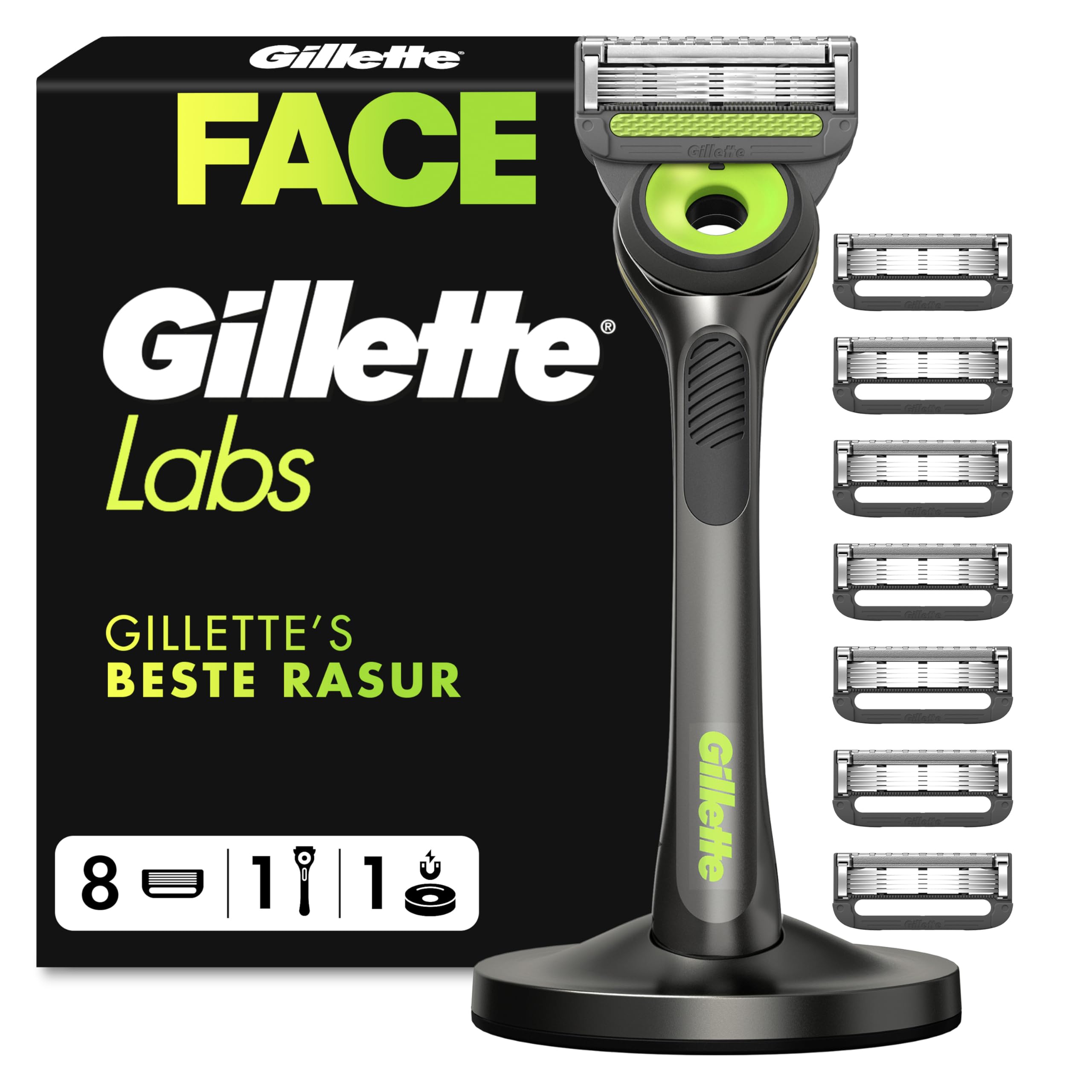 gillette-labs-rasierer-herren-metall-schwarz-mit-reinigungs-element image 1