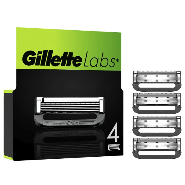 gillette-labs-ersatzklingen-4er-f-r-nassrasierer-mit-reinigungs-element-und-heat image 1
