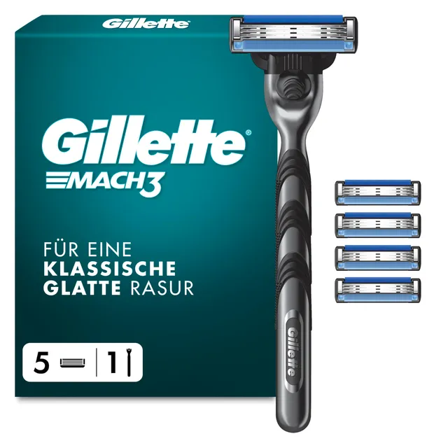 gillette-mach3-basis-rasierer-herren-metall-grau-schwarz image 1