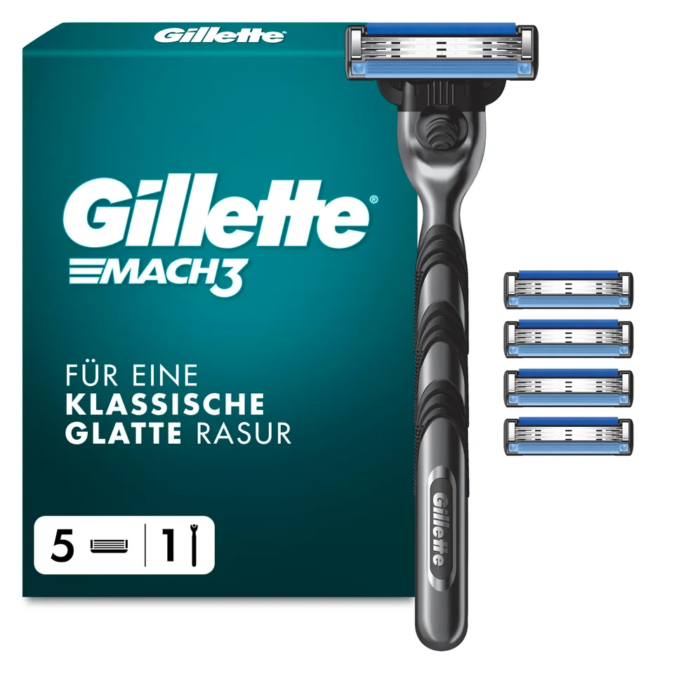 gillette-mach3-basis-rasierer-herren-metall-grau-schwarz image 1