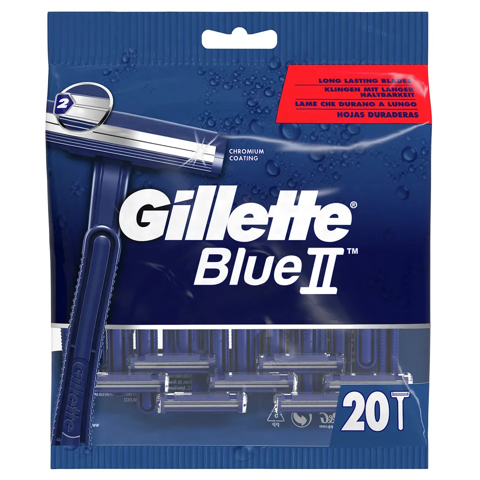 gillette-blue-ii-einwegrasierer-m-nner-20-st-ck-blau image 1