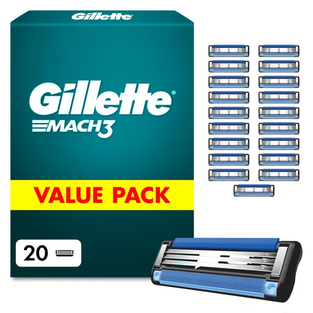 gillette-mach3-klingen-herren-20-rasierklingen-blau image 1
