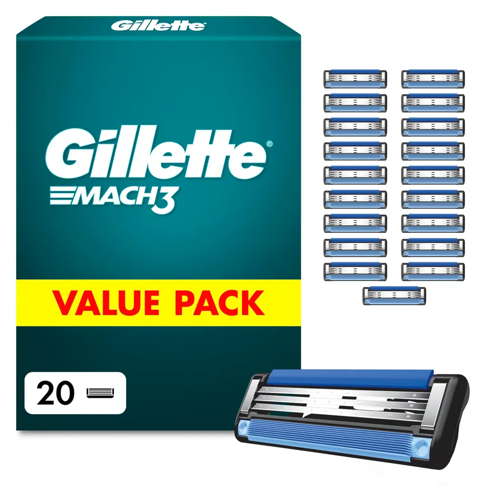 gillette-mach3-klingen-herren-20-rasierklingen-blau image 1