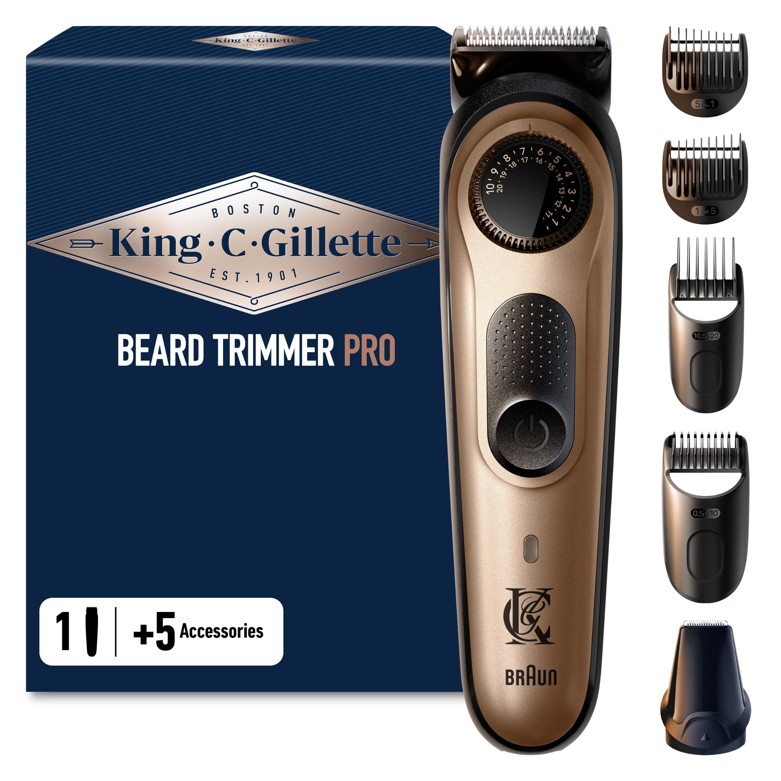 king-c-gillette-barttrimmer-pro-kabelloser-bartschneider-mit-40-l-ngeneinstellun image 1