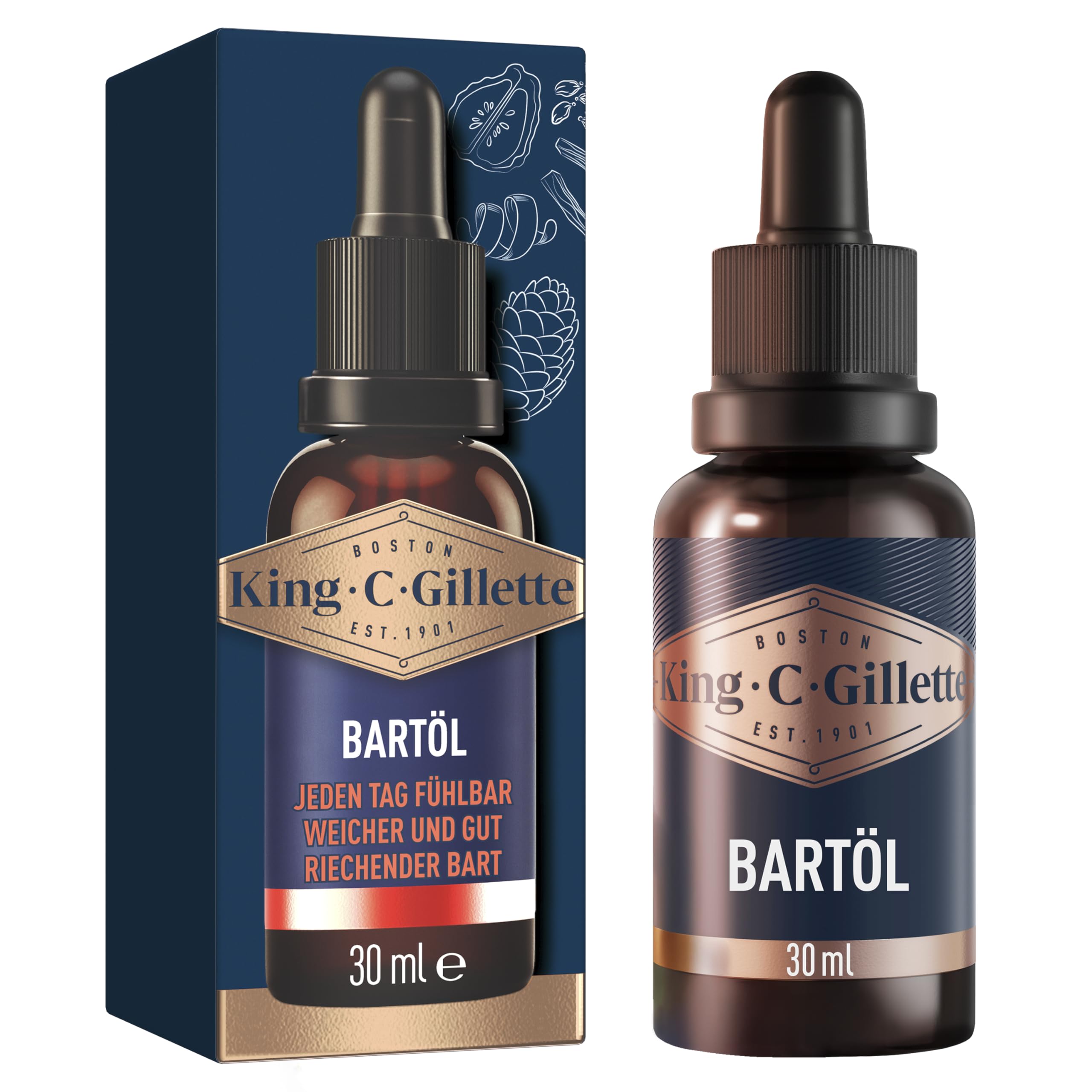king-c-gillette-bart-l-f-r-m-nner-30ml-bartpflege-mit-zedern-duft image 1