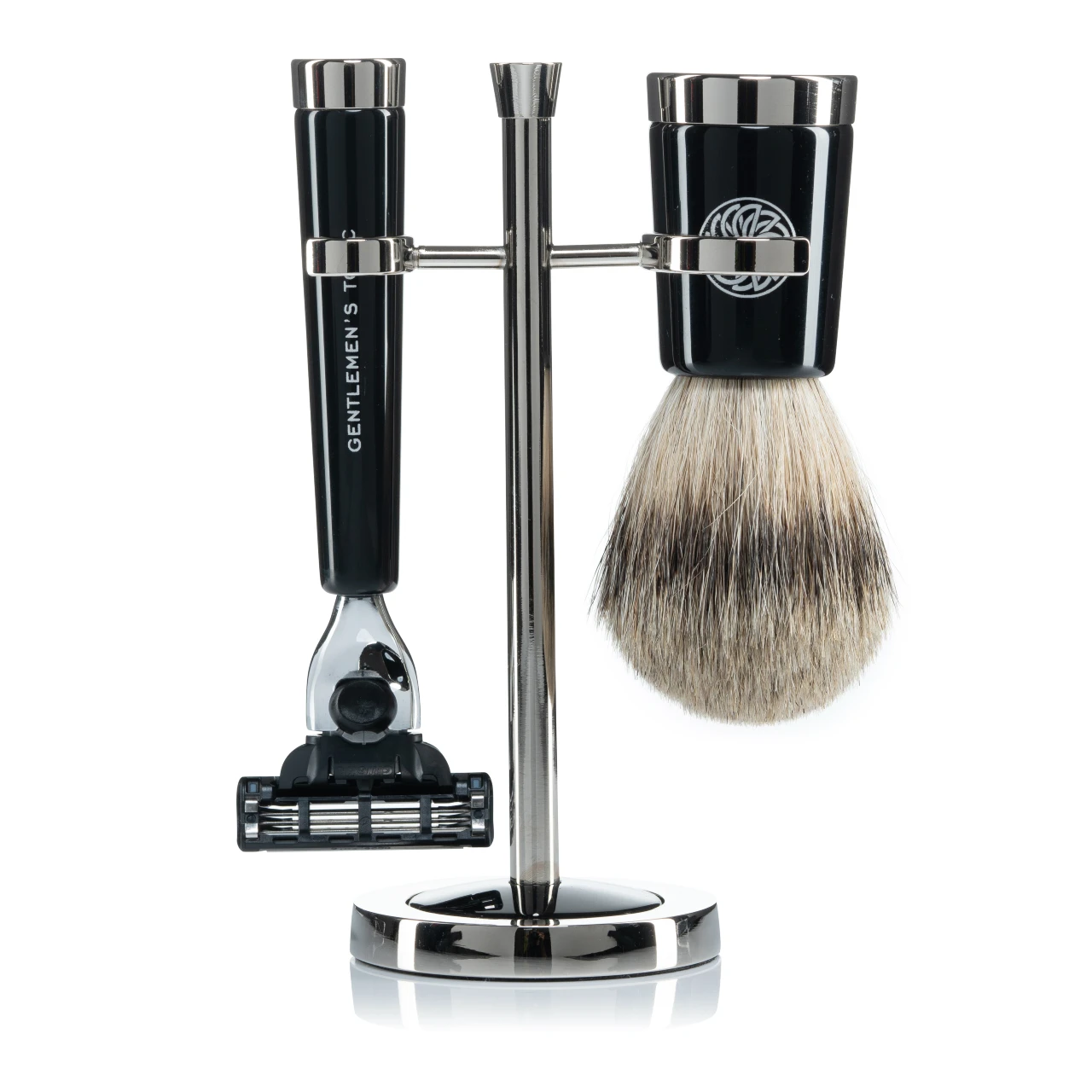 gentlemen-s-tonic-savile-row-set-ebony-rasierset-dachshaar-mach3-rasierer image 1