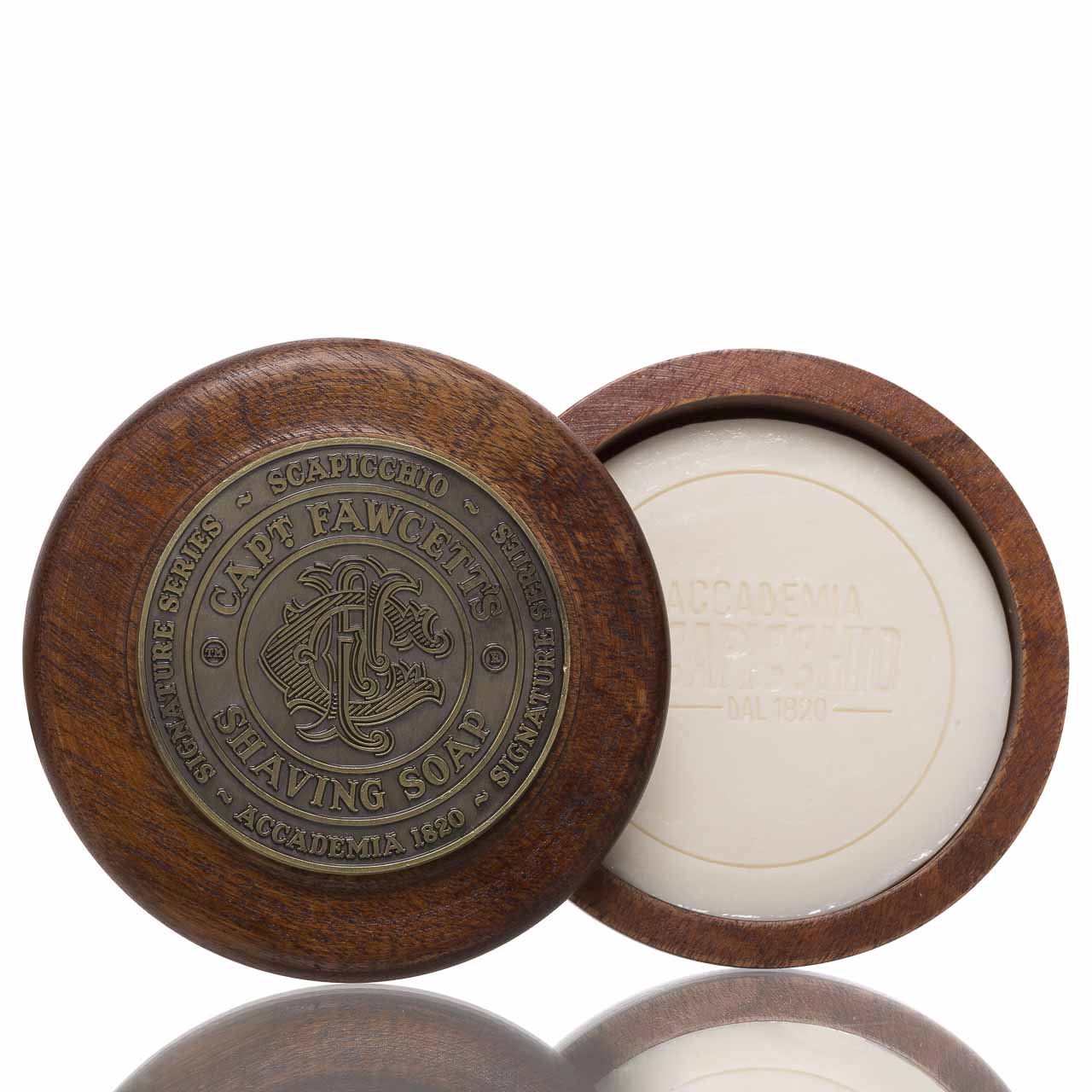 captain-fawcett-rasierseife-scapicchio-110g-in-holzschale image 1