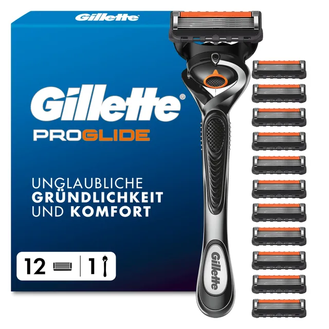 gillette-proglide-nassrasierer-herren-metall-grau-schwarz-mit-klinge image 1