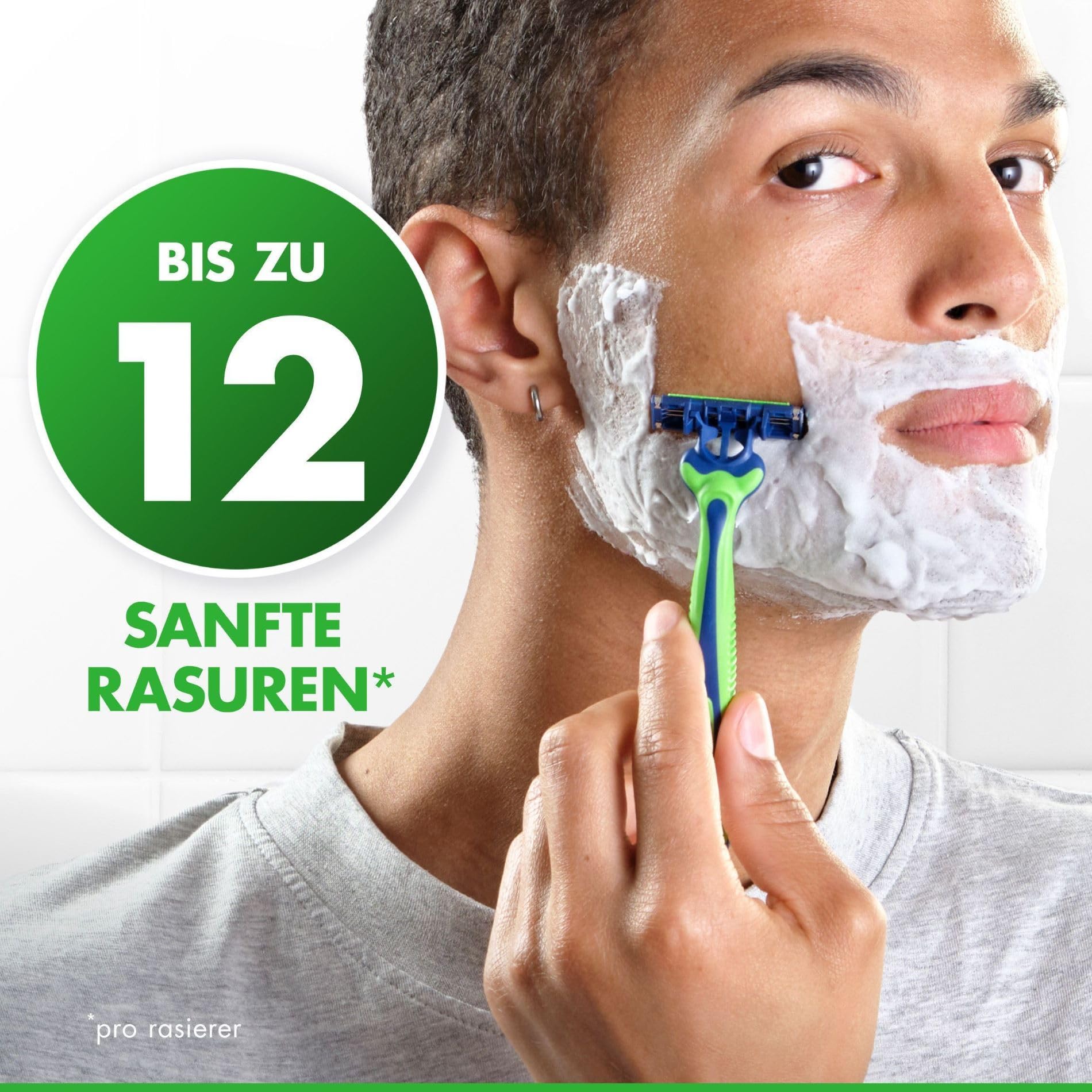 gillette-sensor3-sensitive-einwegrasierer-herren-8-st-ck-gr-n-blau image 2