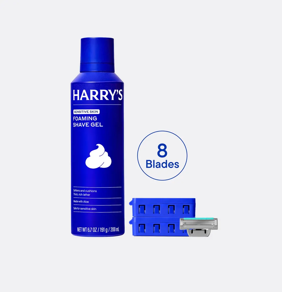 harry-s-plus-8-klingen-1-gel-rasur-set-mit-rasiergel image 1
