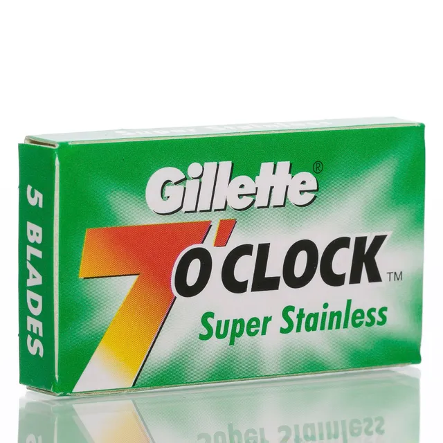 gillette-7-o-clock-super-stainless-rasierklingen-double-edge-5-stk image 1