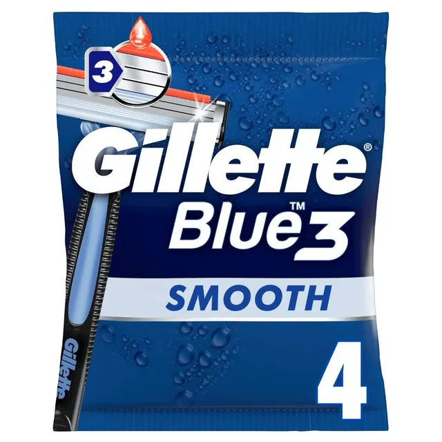 gillette-blue3-einwegrasierer-herren-4er-pack-mit-3-klingen-und-schwenkkopf image 1