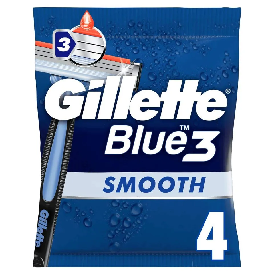 gillette-blue3-einwegrasierer-herren-4er-pack-mit-3-klingen-und-schwenkkopf image 1