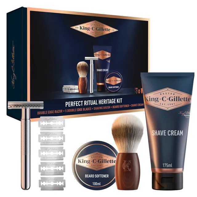 king-c-gillette-optimal-ritual-heritage-set-nassrasierer-geschenkset image 1