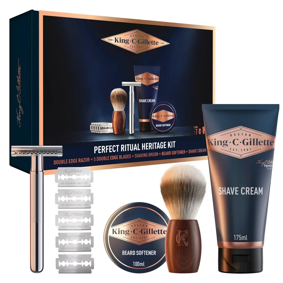 king-c-gillette-optimal-ritual-heritage-set-nassrasierer-geschenkset image 1