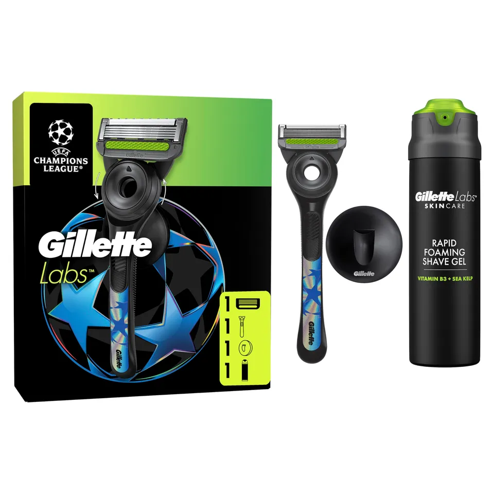 gillette-labs-rasierer-herren-nassrasierer-metall-schwarz-mit-reinigungselement image 1