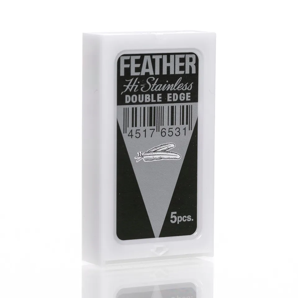 blackbeards-rasierklingen-hi-stainless-double-edge-feather-platin-beschichtet image 1