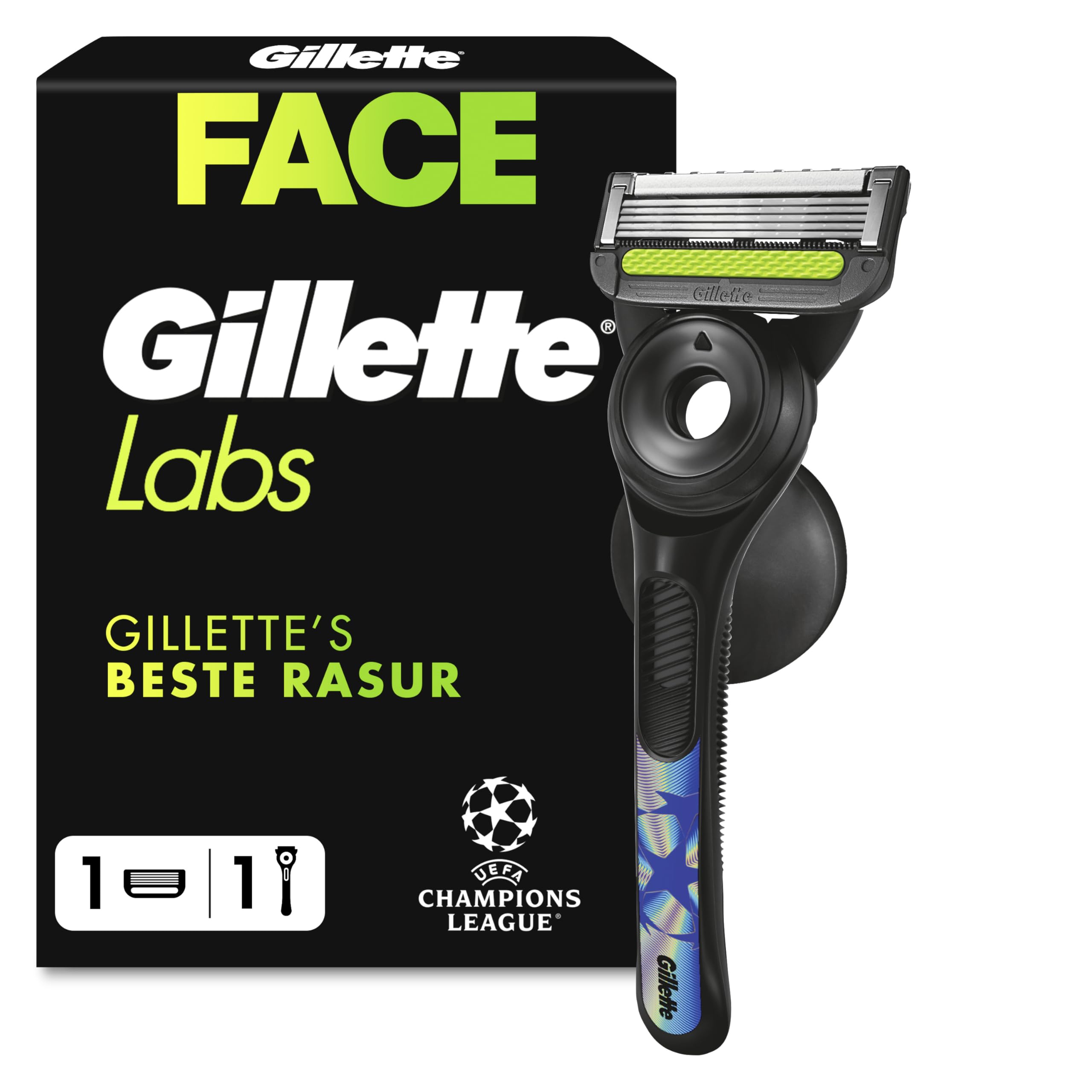 gillette-labs-rasierer-herren-nassrasierer-metall-schwarz-mit-reinigungselement-2 image 1