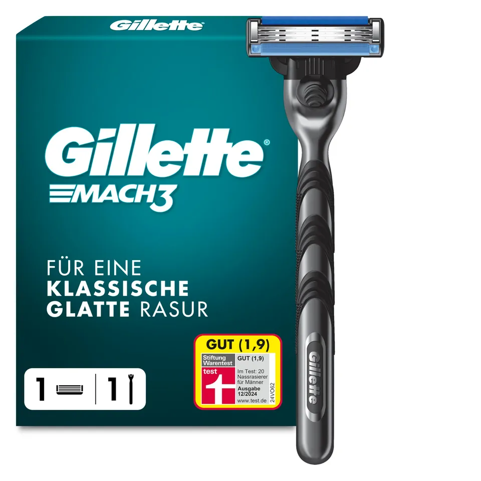 gillette-mach3-standard-rasierer-herren-metall-grau-schwarz-2 image 1